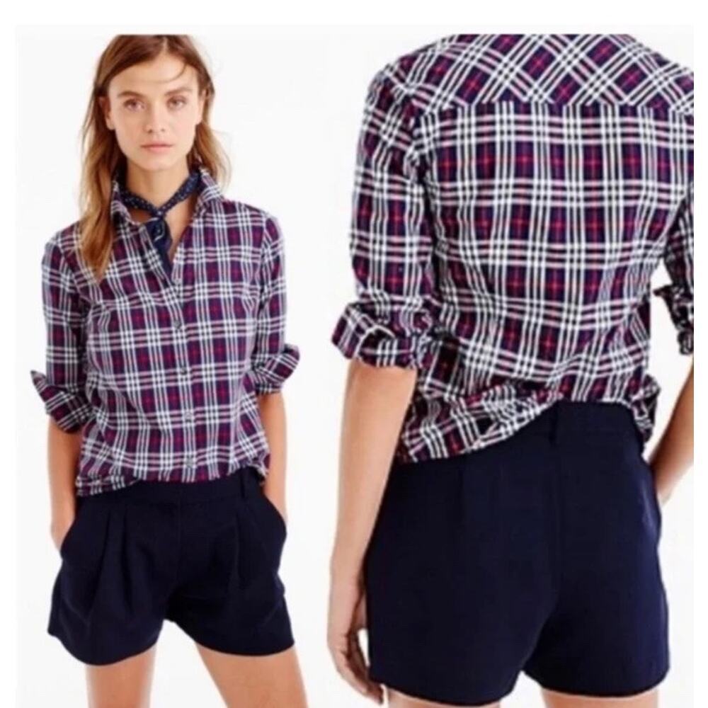 J. Crew Shorts Women's Size 8 Dressy Pleated Front Navy Blue